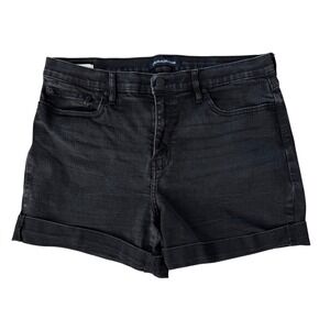 Calvin Klein Jeans Womens Black Wash Denim‎ Cuffed Shorts Size 14